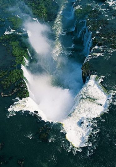 Beautiful Aerial View of Iguazu Falls, One of the Most Beautiful